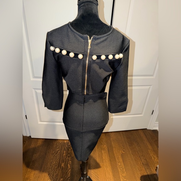 Pearl Black cutout Bodycon Skirt Top Matching Set Women’s Size Small Like New - Picture 8 of 16